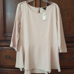 NWT Ann Taylor pink 3/4 sleeve blouse Large Tall